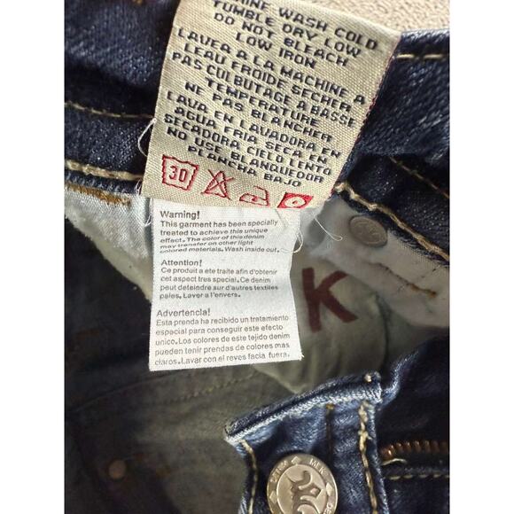 MEK Denim Jeans Women W24 L34 Blue Oaxaca Bootcut Stretch Back Embroidery - Picture 12 of 13